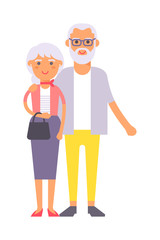 Old couple people illustration.