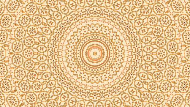 Arabian style kaleidoscopic background. Looped animation