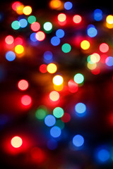 colorful bokeh on a dark background