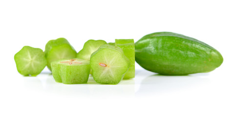 Bilimbi fruits isolated on a white background.