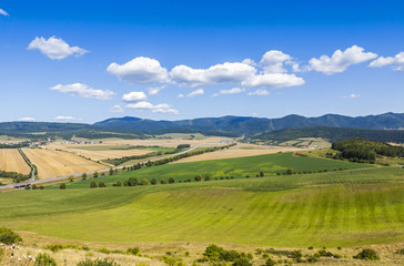 Fototapeta na wymiar Rural summer landscape in Eastern Slovakia