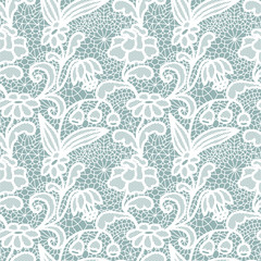 Lace seamless pattern with flowers