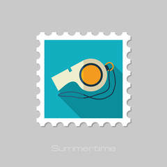 Whistle flat stamp. Summer. Vacation