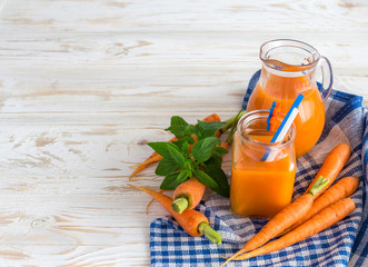 Fresh-squeezed carrot juice