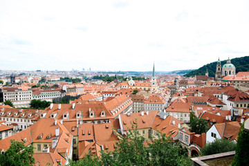 Fototapeta na wymiar Roofs of the city in Prague