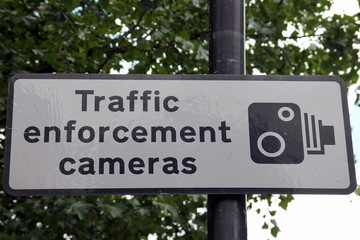 Traffic enforcement cameras sign