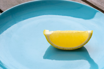 Lemon sliced on dish