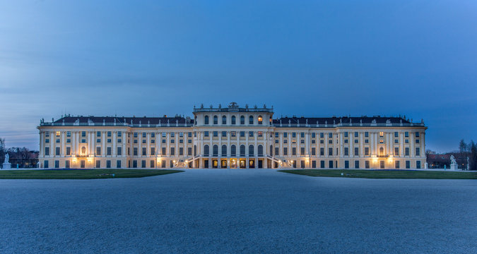A palace in Vienna in blue hour 