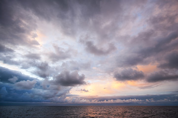 Sunset over the sea