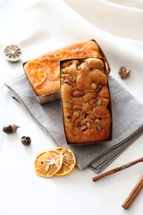 Homemade dried fruits pound cake