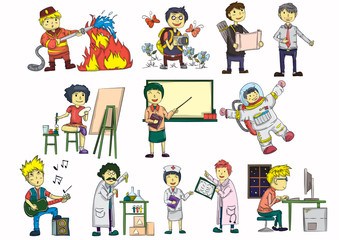 cartoon vector Human Career Set
