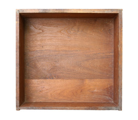 Wooden box (with clipping path) isolated on white background