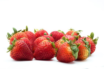 Isolated of Strawberries on the floor.