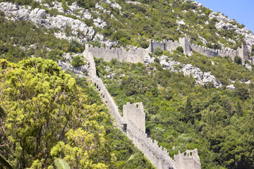 Fototapeta na wymiar View to the long Walls of Ston, Croatia