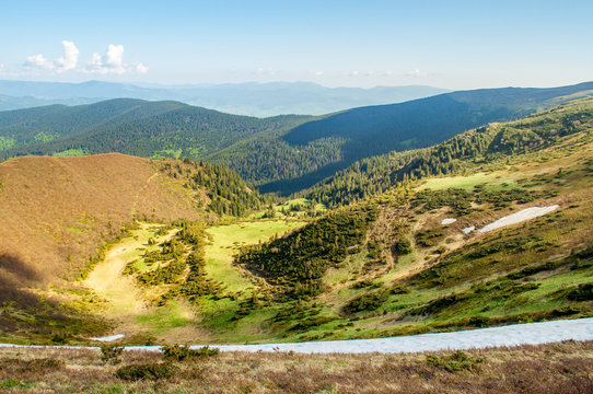 Mountain landscape in the Ukrainian Carpathians