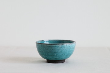 Japanese  Pottery - Bowl Turquoise Blue - Powered by Adobe