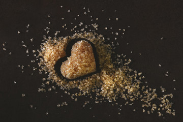 Natural Brown Sugar with a Heart Shape
