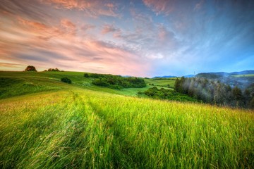 Turiec region after an evening storm, northern Slovakia. HDR image.
