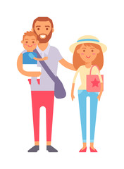 Vacation family vector illustration.