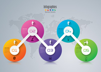 Infographic design template and marketing icons.