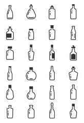 Bottle Vector Line Icon Set