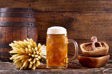 mug of beer with wheat ears
