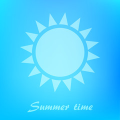 Beautiful blue background with sun icon.