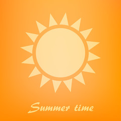 Beautiful orange background with sun icon.