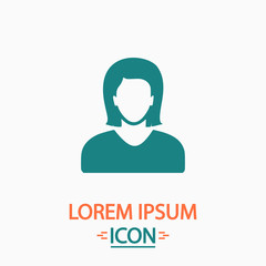 Female user computer symbol