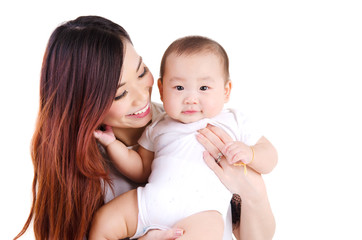 Asian mother and baby