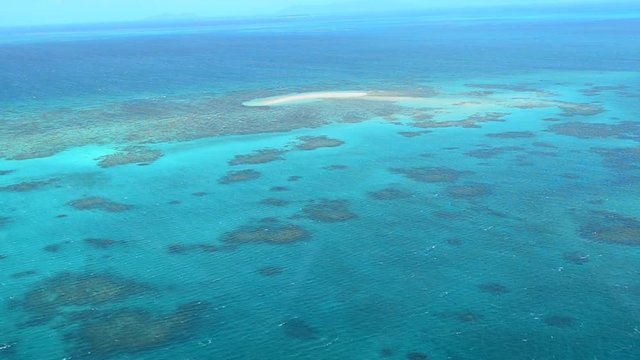 Aerial view of Oystaer coral reef Queensland Australia