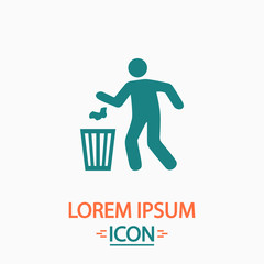 Trash bin computer symbol