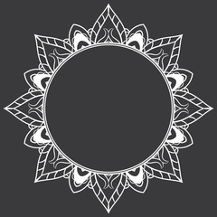 Vector frame in shape of a circle. Ornate element for design.