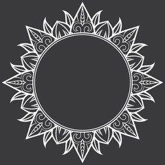 Vector frame in shape of a circle. Ornate element for design.