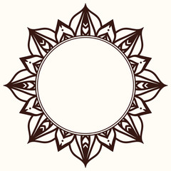 Vector frame in shape of a circle. Vintage round frame