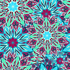 Seamless round ornament pattern. Seamless mandala pattern