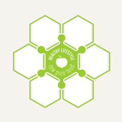 Abstract hexagons for your text and icon of lifestyle