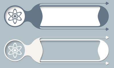 Two vector buttons for your text and science icon