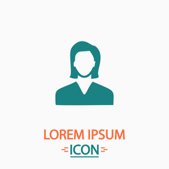 Female user computer symbol