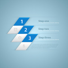 Modern business steps origami style options banner