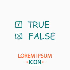 True and False computer symbol