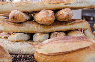 The fresh bread on market