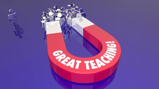 Great Teaching Students School Magnet Words 3d Animation