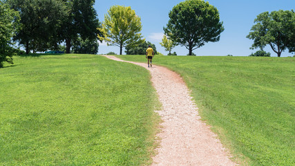 Man walking alone in the road