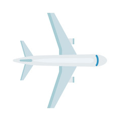 Plane top view vector illustration.