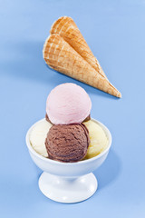 Ice cream scoops and cones.