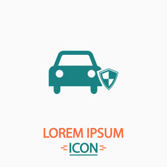 Protect car computer symbol