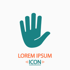 Stop hand computer symbol