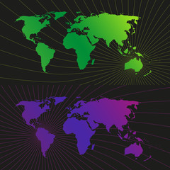 Location set of world map