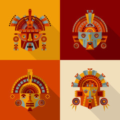Inca masks.